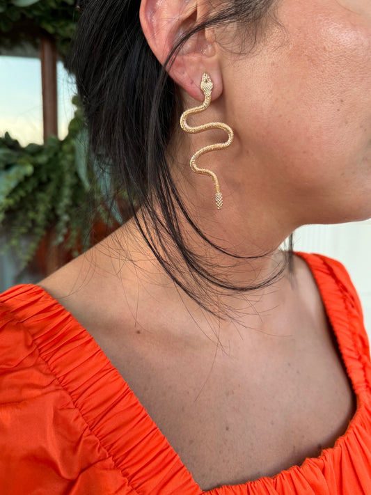 Gold Snake Earrings