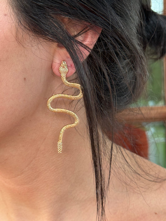 Gold Snake Earrings