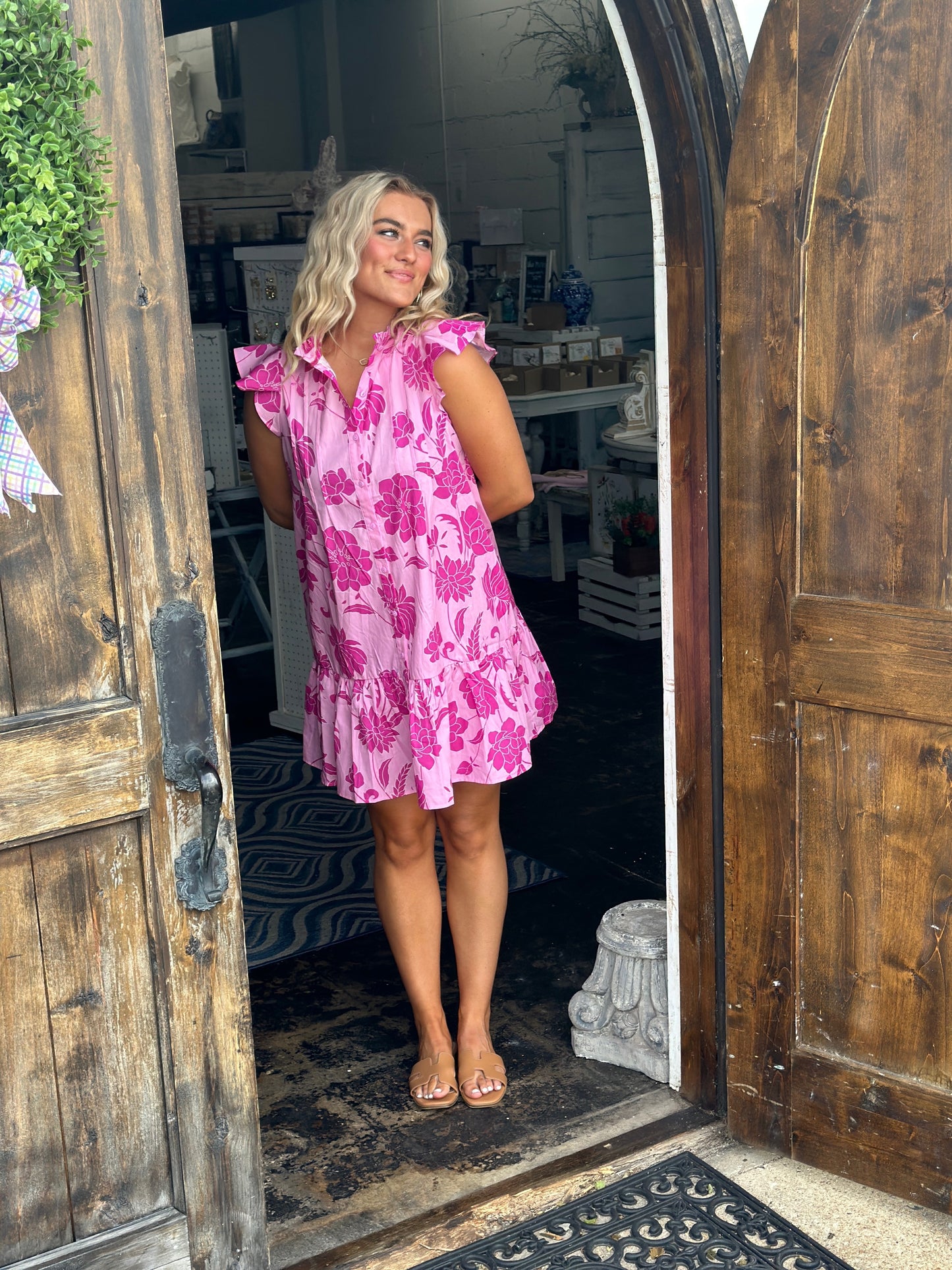 Peony Pink Mini Dress
