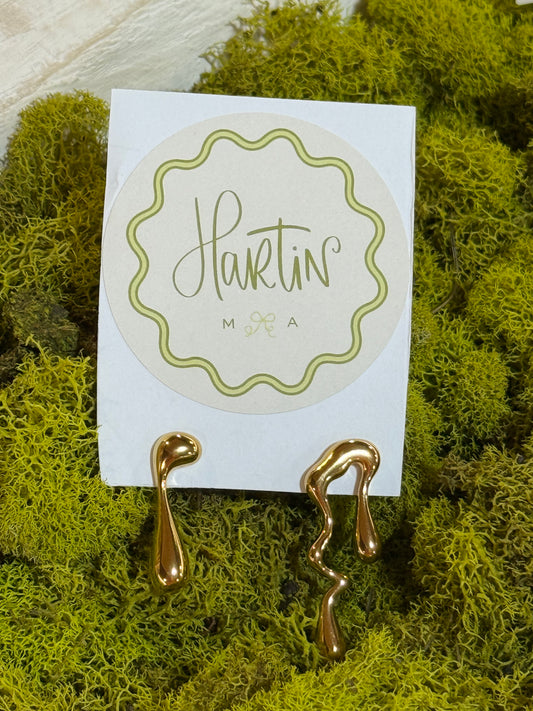 Asymmetrical Gold Earrings