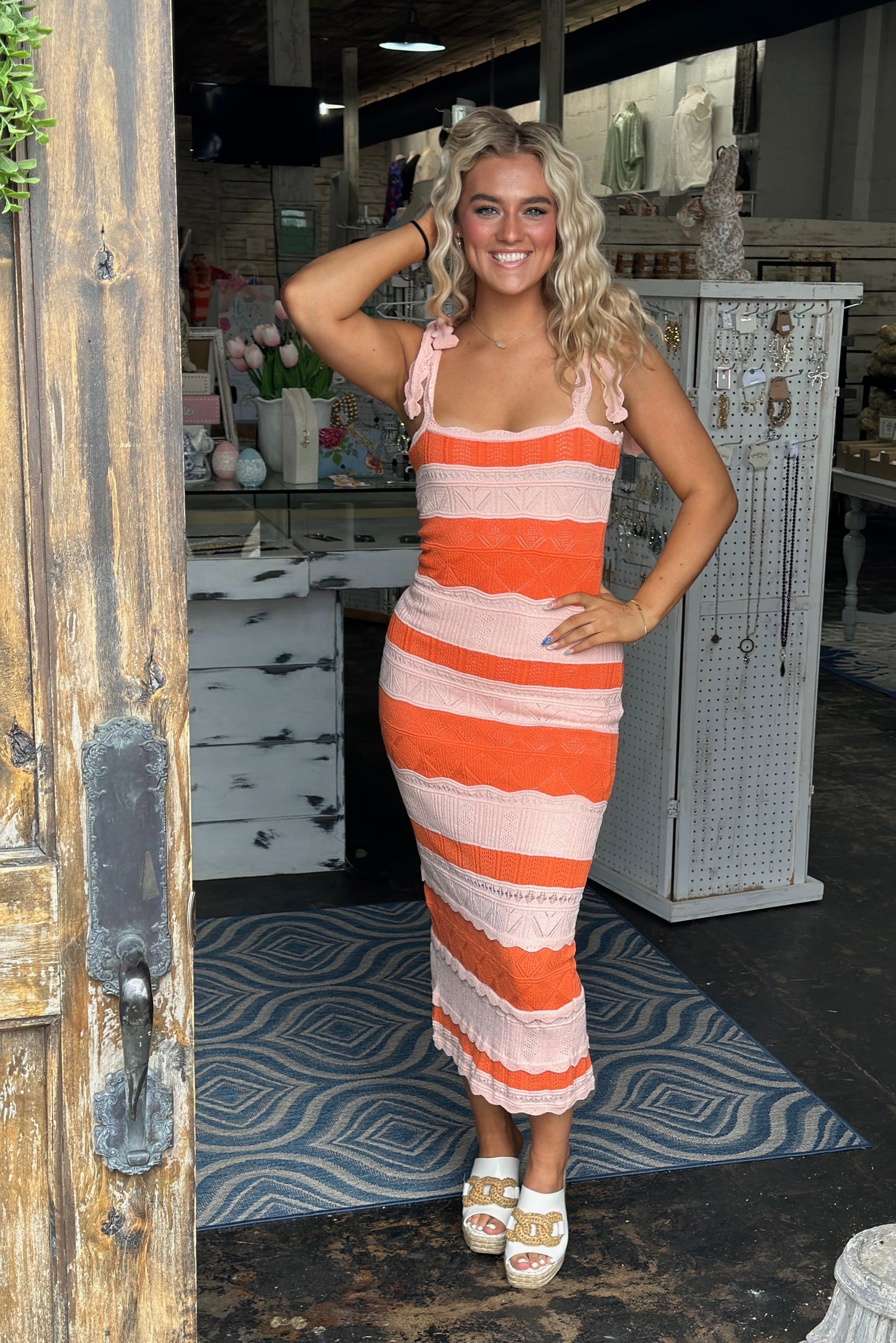 Just Peachy Midi Dress